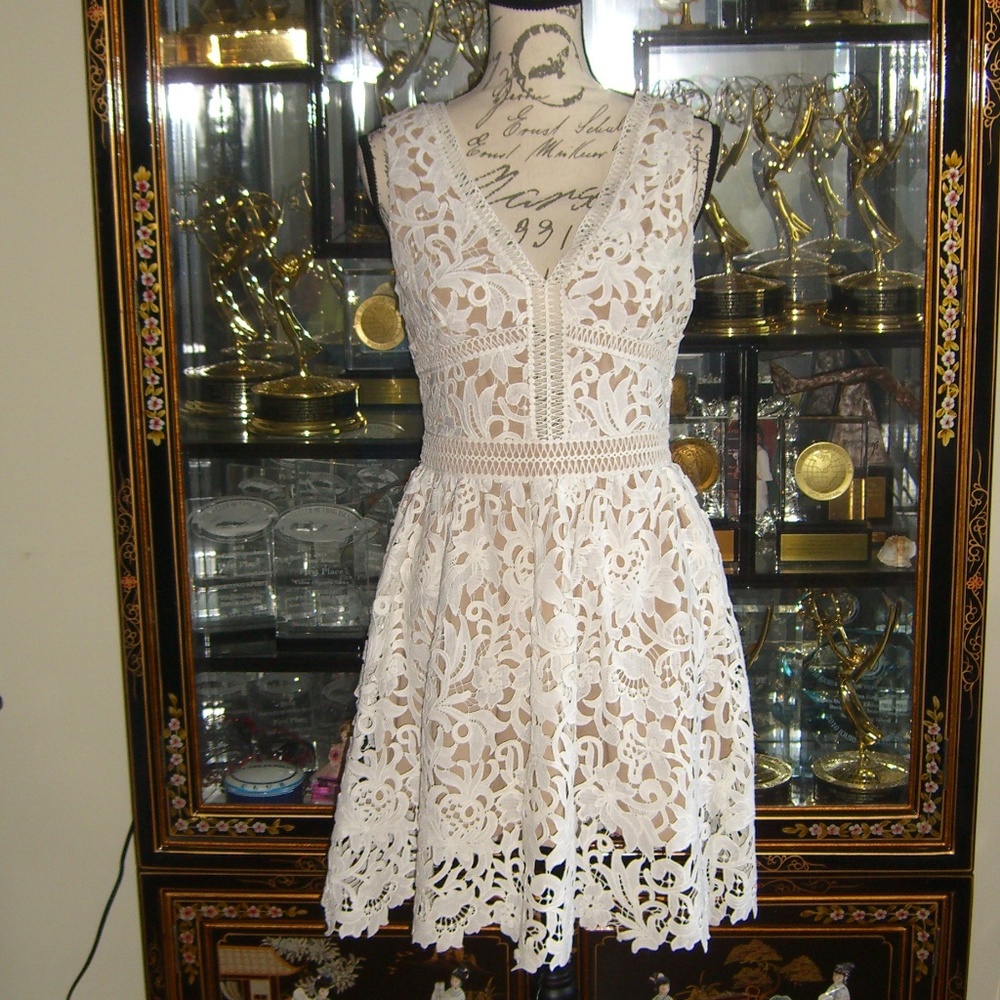NWT ASOS NEW LOOK PREMIUM WHITE LACE DRESS US 6 UK